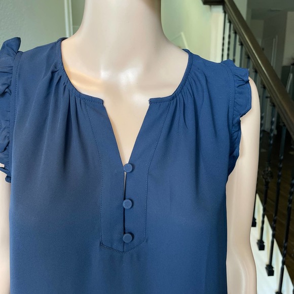 Loft Dressy Tank Top Blue Women Sz XS slightly used - Picture 2 of 7